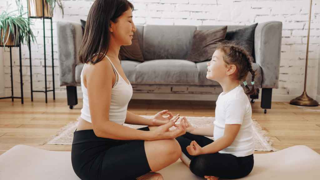 mother and child talking